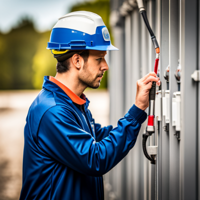 Electrician Inspecting an Electrical Enclosure